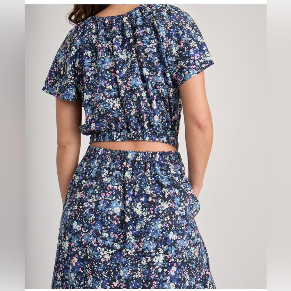 Marine Layer Charlotte maxi dress in blue floral size small - Picture 2 of 10